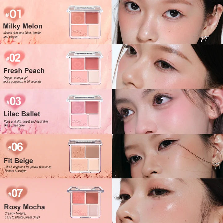 Judydoll 4-Shade Blush & Highlight Palette 9g