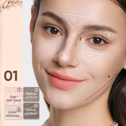 Judydoll Highlight & Contour Palette 01 - 4-Shade Face Sculpting & Brightening Compact
