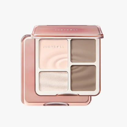 Judydoll Highlight & Contour Palette 01 - 4-Shade Face Sculpting & Brightening Compact