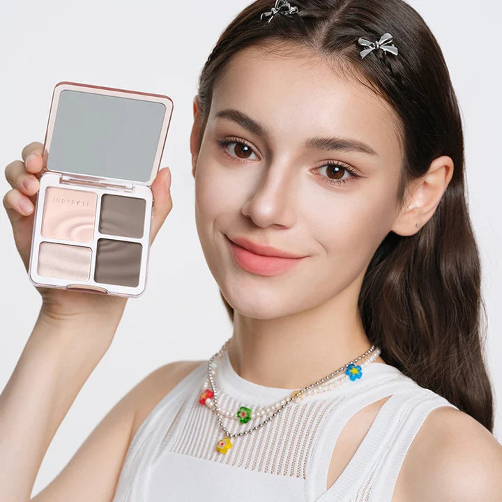 Judydoll Highlight & Contour Palette 01 - 4-Shade Face Sculpting & Brightening Compact