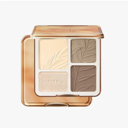 Judydoll Highlight & Contour Palette 01 - 4-Shade Face Sculpting & Brightening Compact