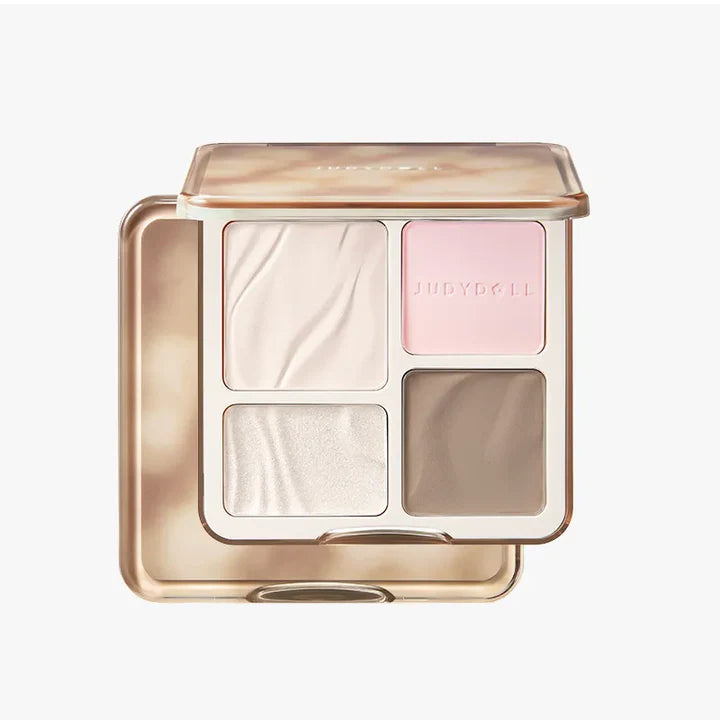 Judydoll Highlight & Contour Palette 01 - 4-Shade Face Sculpting & Brightening Compact