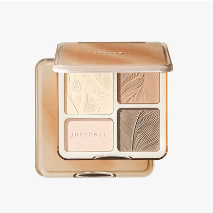Judydoll Highlight & Contour Palette 01 - 4-Shade Face Sculpting & Brightening Compact