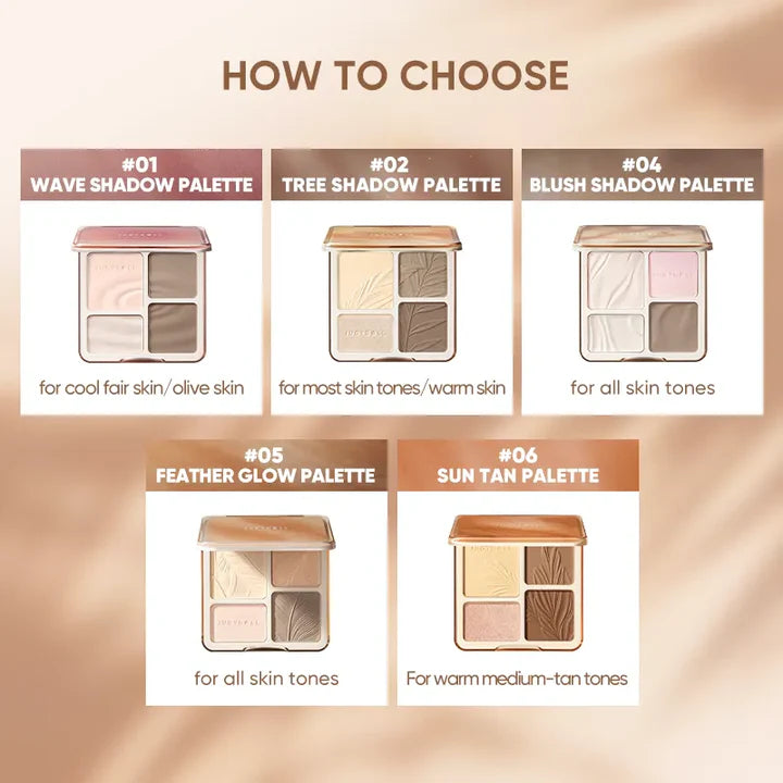 Judydoll Highlight & Contour Palette 01 - 4-Shade Face Sculpting & Brightening Compact