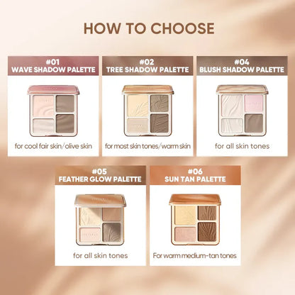 Judydoll Highlight & Contour Palette 01 - 4-Shade Face Sculpting & Brightening Compact