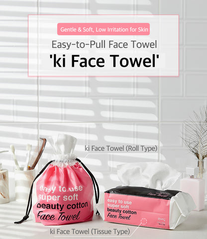 Ki Face Towel,Gentle & Soft, Low lrritation for Skin(Roll Type)