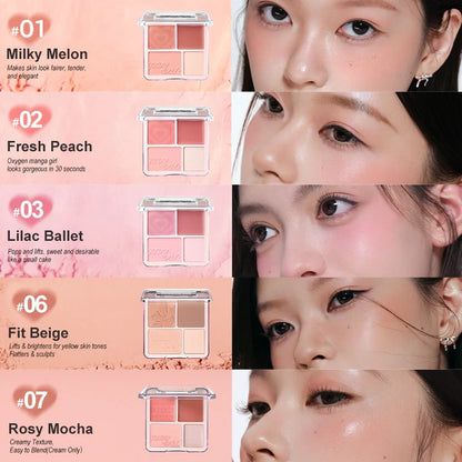 Judydoll 4-Shade Blush & Highlight Palette 9g
