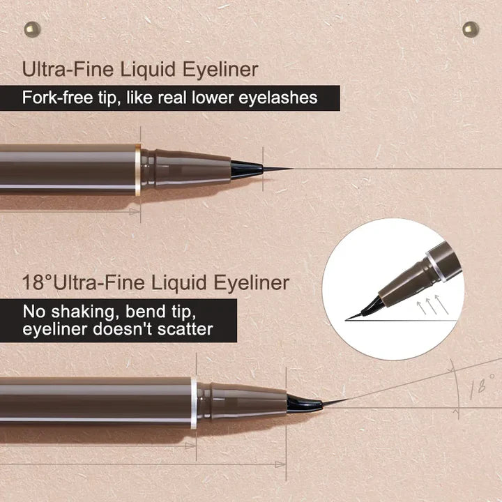 JudyDoll Slim Liquid Eyeliner #01 Black, Fine Tip Precision Eye Liner Pen
