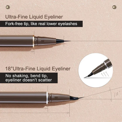 JudyDoll Slim Liquid Eyeliner #01 Black, Fine Tip Precision Eye Liner Pen