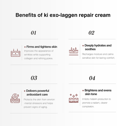 ki exo-laggen repair cream 30ml / 1.01 fl.oz – High Collagen + Exosome Infusion | Korean Anti-Aging Face Cream for Radiance, Firmness & Glow