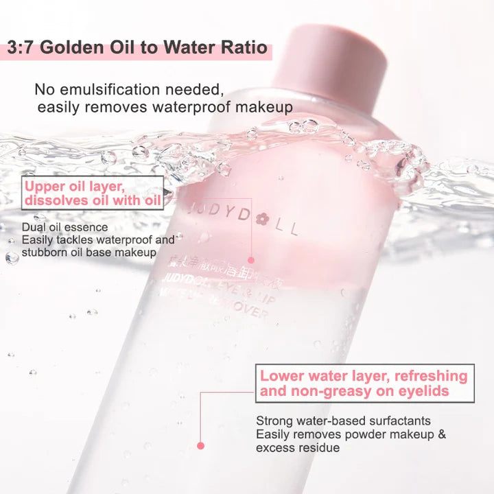 Judydoll Eye & Lip Makeup Remover Pink Gentle Waterproof Makeup Cleanser 180ml