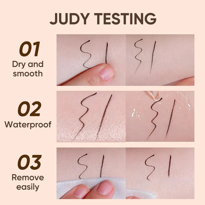 JudyDoll Slim Liquid Eyeliner #01 Black, Fine Tip Precision Eye Liner Pen