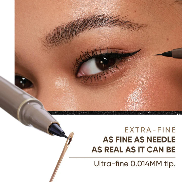 JudyDoll Slim Liquid Eyeliner #01 Black, Fine Tip Precision Eye Liner Pen