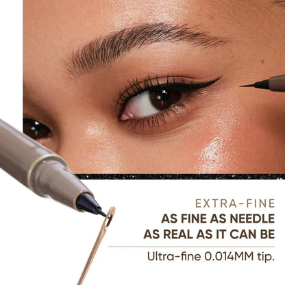 JudyDoll Slim Liquid Eyeliner #01 Black, Fine Tip Precision Eye Liner Pen