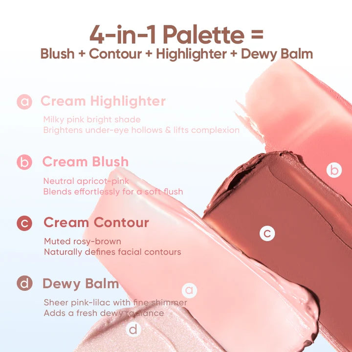 Judydoll 4-Shade Blush & Highlight Palette 9g
