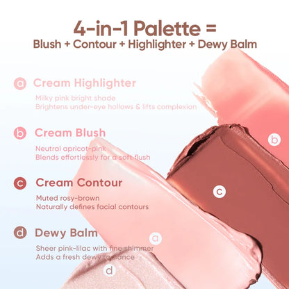 Judydoll 4-Shade Blush & Highlight Palette 9g