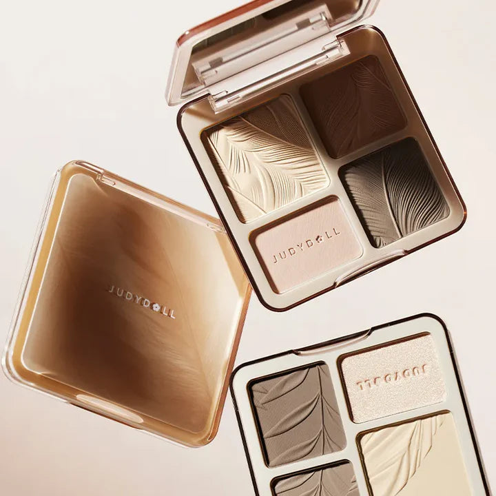 Judydoll Highlight & Contour Palette 01 - 4-Shade Face Sculpting & Brightening Compact