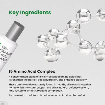 [Beauté Derm] Skin Protection Elixer Essence Rich in Panthenol Moisturizing Complexes Ceramides & Amino Acid Complexes for Deep Hydration and Skin Barrier Protection Firm & Lift Serum