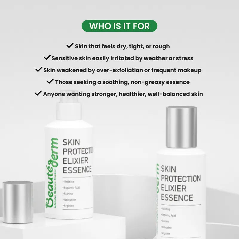 [Beauté Derm] Skin Protection Elixer Essence Rich in Panthenol Moisturizing Complexes Ceramides & Amino Acid Complexes for Deep Hydration and Skin Barrier Protection Firm & Lift Serum