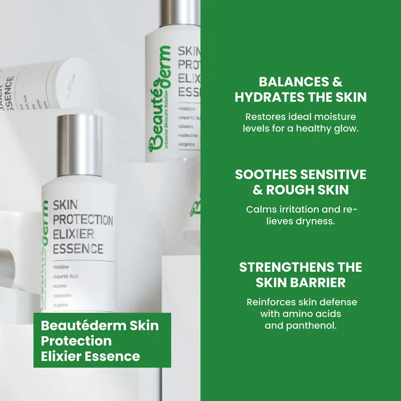 [Beauté Derm] Skin Protection Elixer Essence Rich in Panthenol Moisturizing Complexes Ceramides & Amino Acid Complexes for Deep Hydration and Skin Barrier Protection Firm & Lift Serum