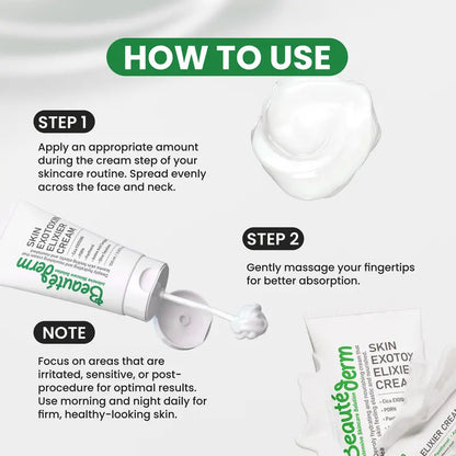 [Beauté Derm] Skin Exotoxin Elixier Cream - Contains Snow Lotus Exudate & Niacinamide for Repair & Even Skin Tone - 150ml Moisturizers Soothing Serum Firm & Lift Serum