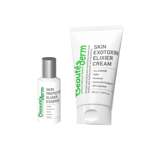 [Beauté Derm]Skin Exotoxin Elixier Cream & Skin Protection Elixer Essence Rich in Panthenol Moisturizing Complexes Ceramides & Amino Acid Complexes for Deep Hydration and Skin Barrier Protection Firm & Lift Serum