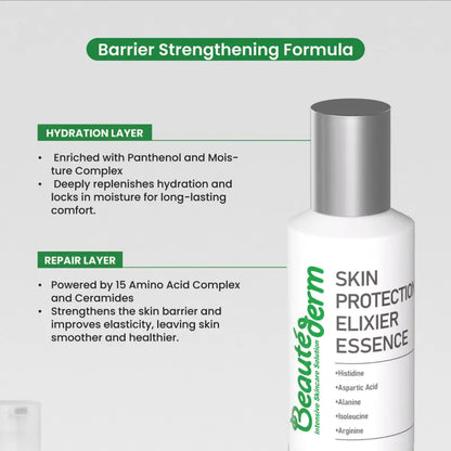 [Beauté Derm]Skin Exotoxin Elixier Cream & Skin Protection Elixer Essence Rich in Panthenol Moisturizing Complexes Ceramides & Amino Acid Complexes for Deep Hydration and Skin Barrier Protection Firm & Lift Serum