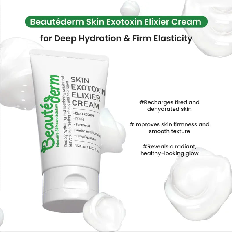 [Beauté Derm]Skin Exotoxin Elixier Cream & Skin Protection Elixer Essence Rich in Panthenol Moisturizing Complexes Ceramides & Amino Acid Complexes for Deep Hydration and Skin Barrier Protection Firm & Lift Serum