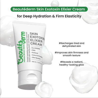 [Beauté Derm]Skin Exotoxin Elixier Cream & Skin Protection Elixer Essence Rich in Panthenol Moisturizing Complexes Ceramides & Amino Acid Complexes for Deep Hydration and Skin Barrier Protection Firm & Lift Serum