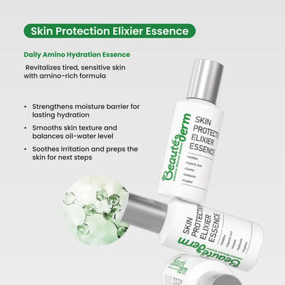 [Beauté Derm]Skin Protection Care Set 4 Pieces: Helps soothe and protect the skin, hydrates and nourishes dry skin. Firm & Lift Serum