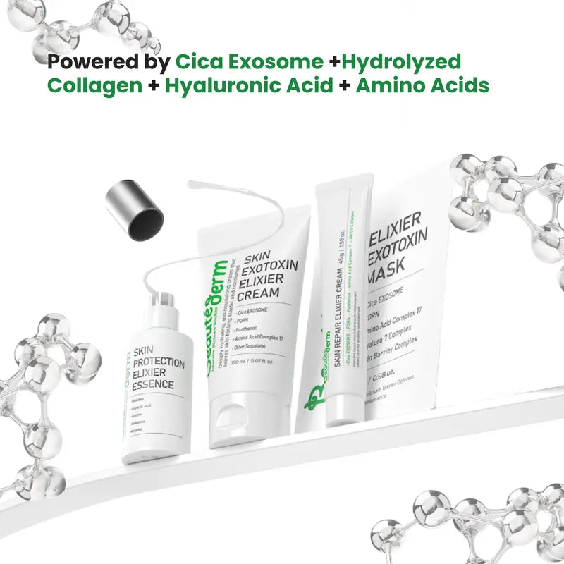 [Beauté Derm]Skin Protection Care Set 4 Pieces: Helps soothe and protect the skin, hydrates and nourishes dry skin. Firm & Lift Serum