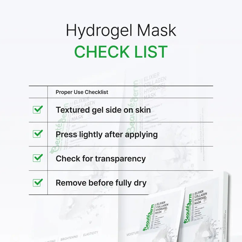 Beautéderm Elixier Collagen Hydrogel Mask | Elasticity & Deep Moisture Care