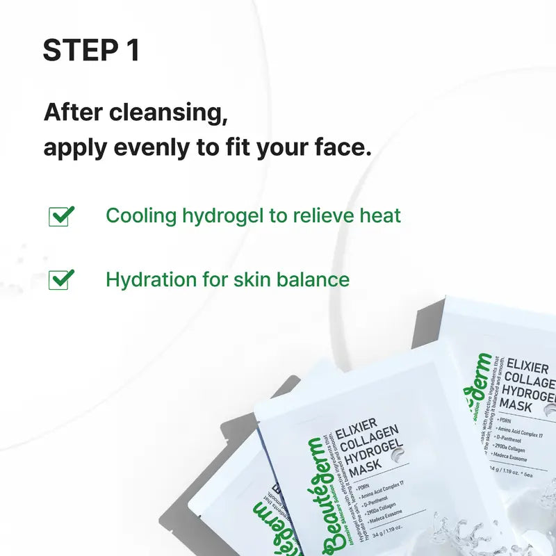 Beautéderm Elixier Collagen Hydrogel Mask | Elasticity & Deep Moisture Care