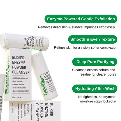 Beauté Derm Elixier Enzyme Powder Cleanser with Mindongsung Complex Citric Acid & Salicylic Acid 80g