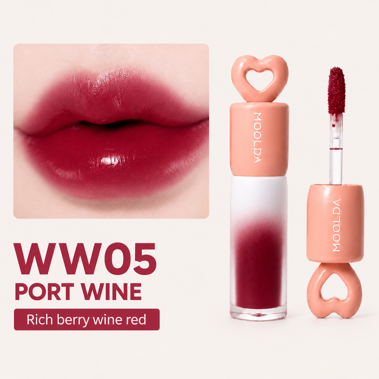 Korean MOOLDA Love Core Tattoo Water Lip Tint WW01-WW10 Long Lasting Stain