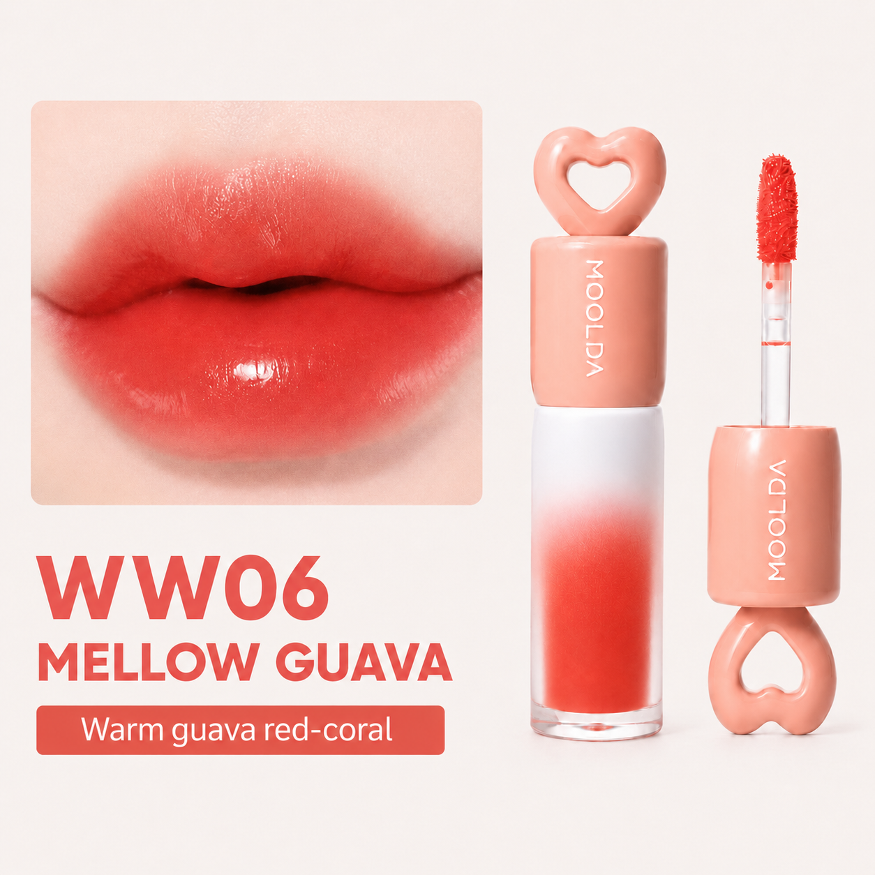 Korean MOOLDA Love Core Tattoo Water Lip Tint WW01-WW10 Long Lasting Stain