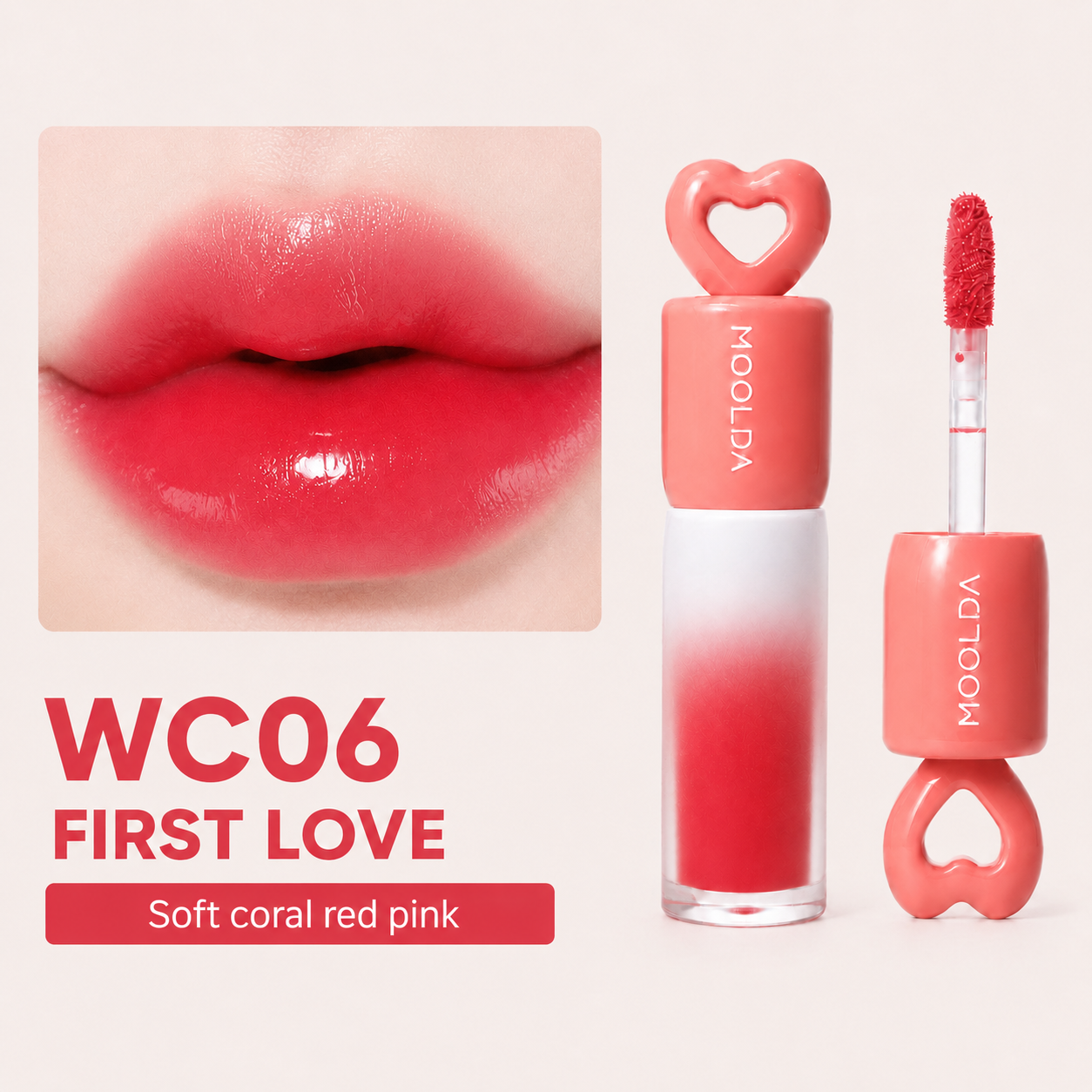 Korean MOOLDA Love Core Tattoo Water Lip Tint WW01-WW10 Long Lasting Stain