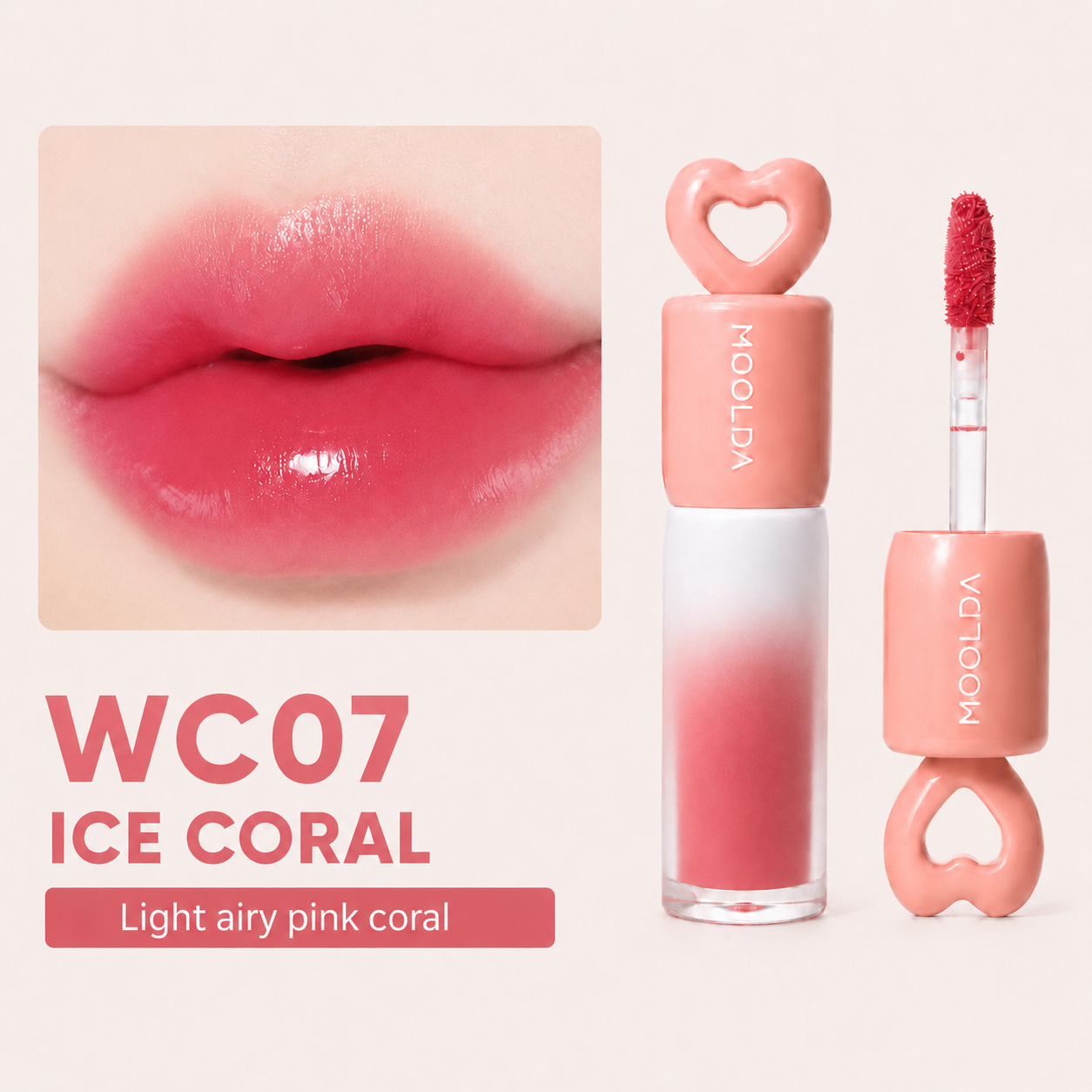 Korean MOOLDA Love Core Tattoo Water Lip Tint WW01-WW10 Long Lasting Stain