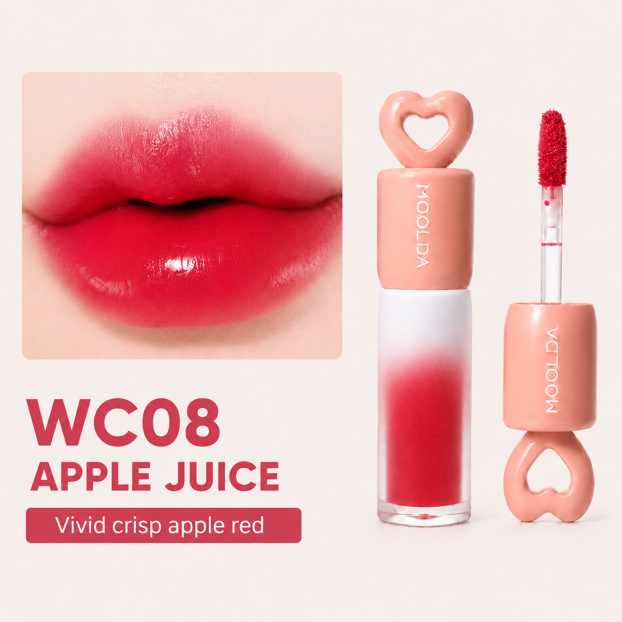 Korean MOOLDA Love Core Tattoo Water Lip Tint WW01-WW10 Long Lasting Stain