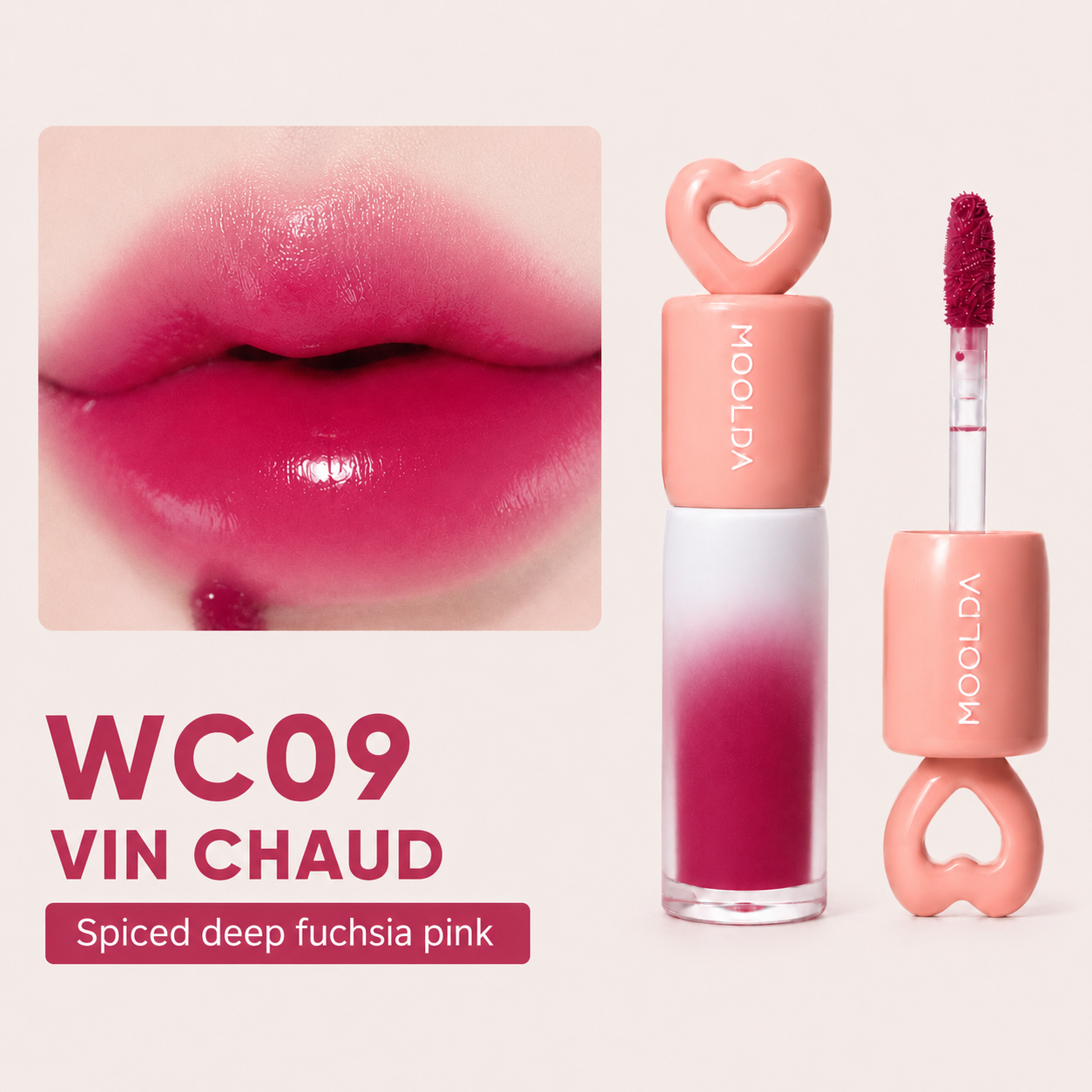 Korean MOOLDA Love Core Tattoo Water Lip Tint WW01-WW10 Long Lasting Stain
