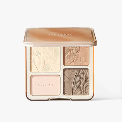 Judydoll Highlight & Contour Palette 01 - 4-Shade Face Sculpting & Brightening Compact