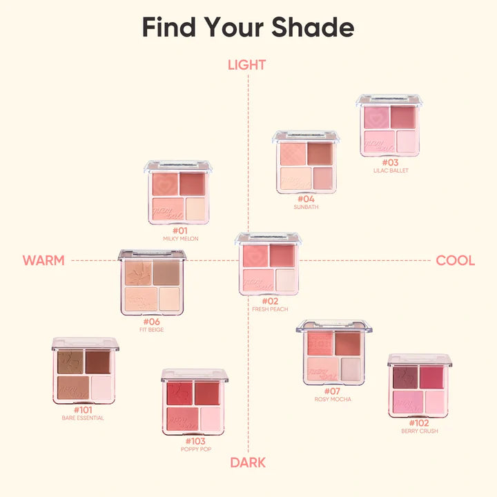 Judydoll 4-Shade Blush & Highlight Palette 9g